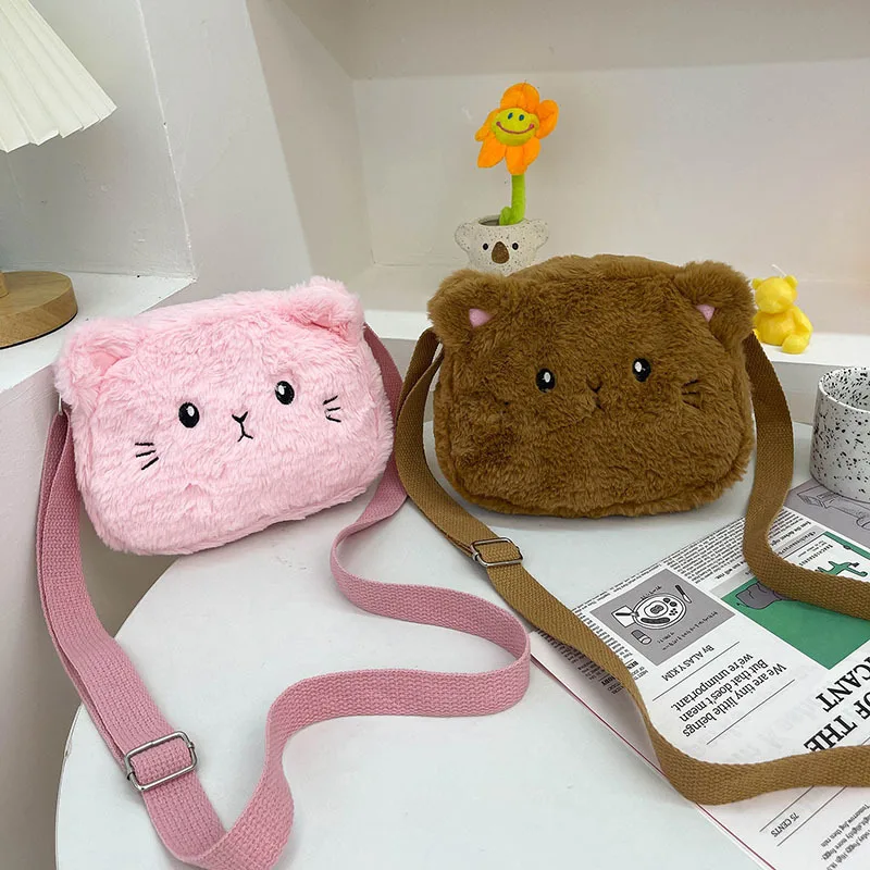 Women's Cute Cat Face Plush Crossbody Bag, Soft Fuzzy Mini Shoulder Purse with Adjustable Strap, Kawaii Casual Handbag
Women's Cute Cat Face Plush Crossbody Bag, Soft Fuzzy Mini Shoulder Purse with Adjustable Strap, Kawaii Casual Handbag