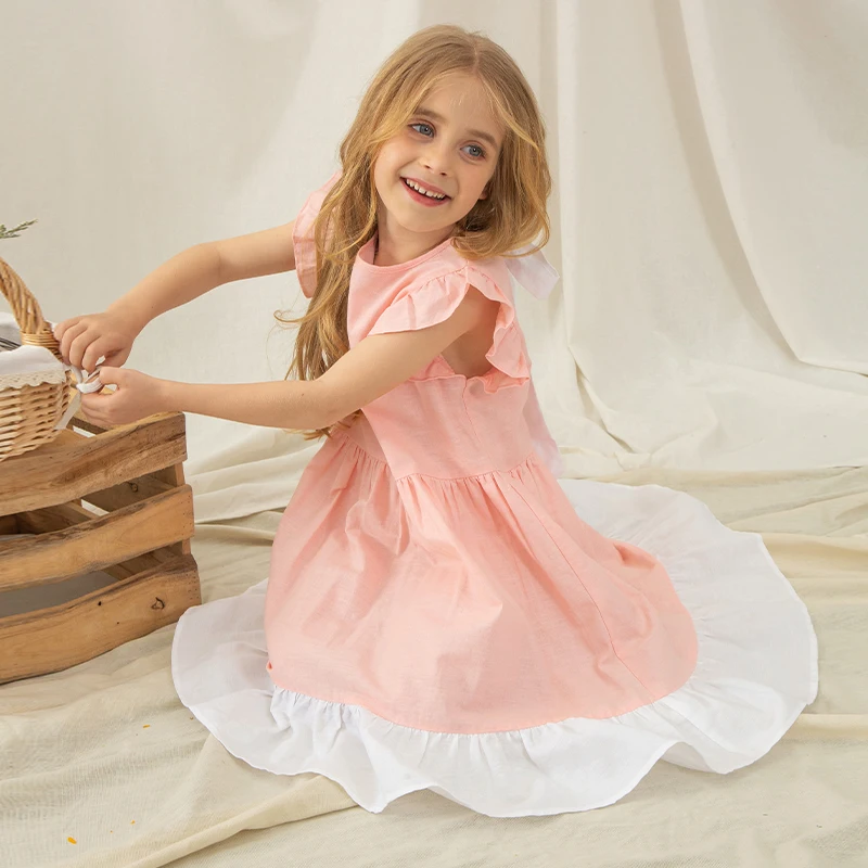 2025 Girls Cotton And Linen Patchwork Dress Summer New Children's Baby Petal Sleeved Casual Sweet And Cute Pink Princess Dresses
2025 Girls Cotton And Linen Patchwork Dress Summer New Children's Baby Petal Sleeved Casual Sweet And Cute Pink Princess Dresses