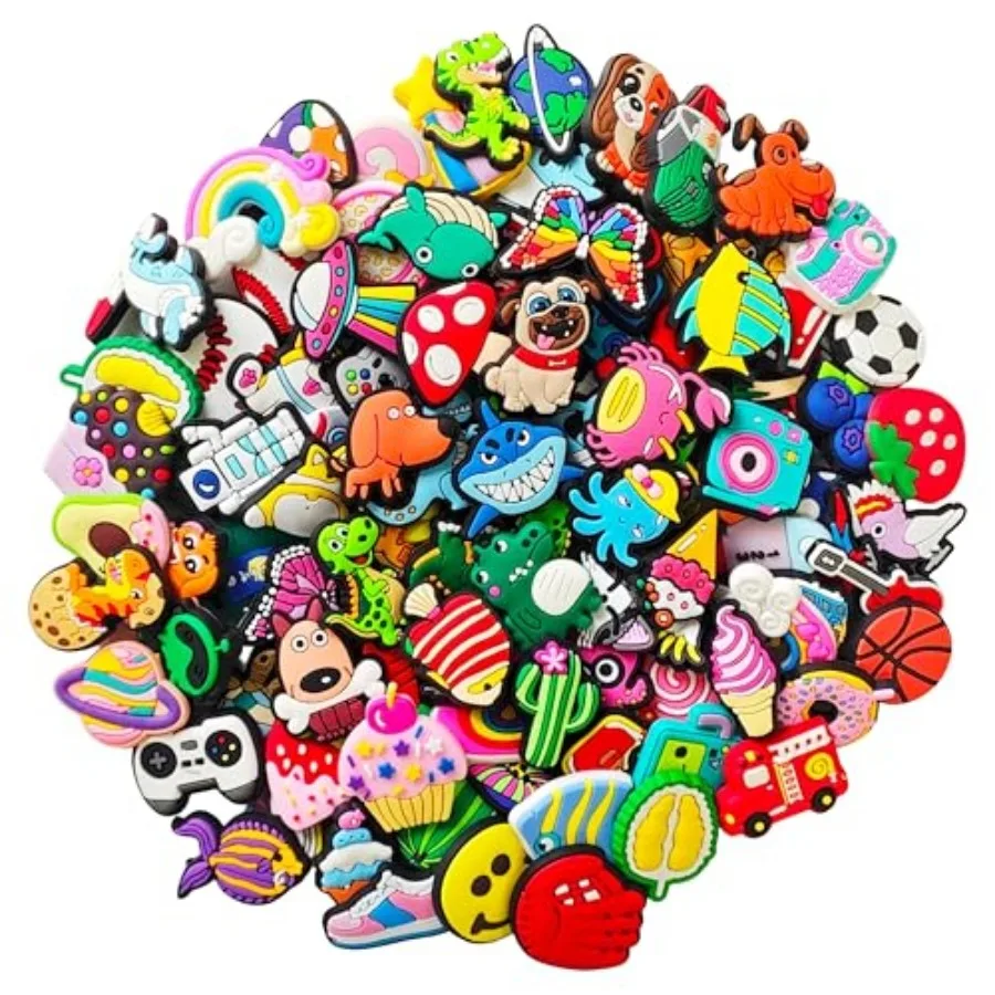 30, 50, 100 Pcs Random Shoe Charms for Boys Girls Adult Men Women:Fun DIY Accessories for Clogs - Shoe Decoration Pins - Party
30, 50, 100 Pcs Random Shoe Charms for Boys Girls Adult Men Women:Fun DIY Accessories for Clogs - Shoe Decoration Pins - Party