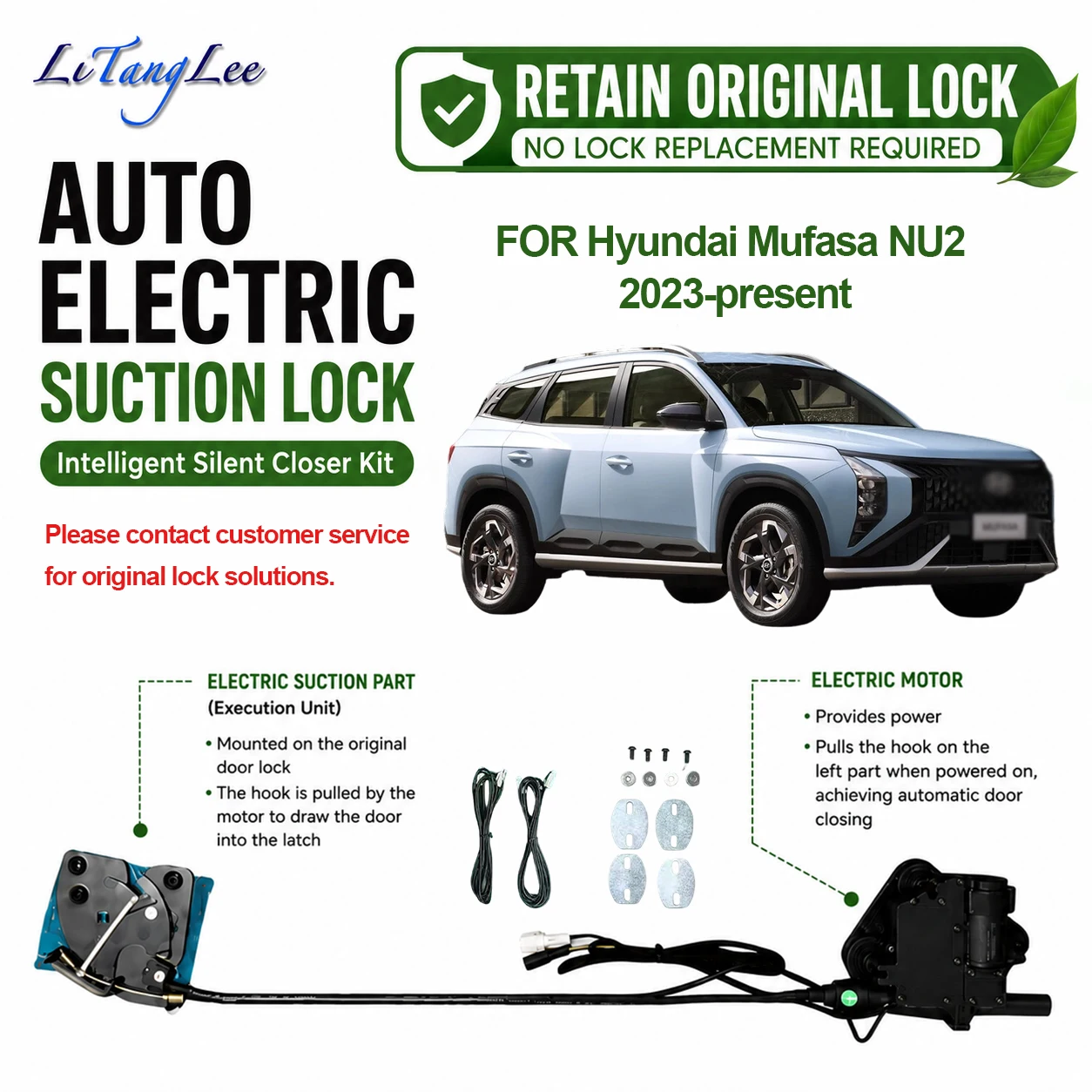 For Hyundai Mufasa NU2 2023-present Electric Soft Close Door Kit Automatic Door Closing Plug & Play Original Lock Retained
For Hyundai Mufasa NU2 2023-present Electric Soft Close Door Kit Automatic Door Closing Plug & Play Original Lock Retained
