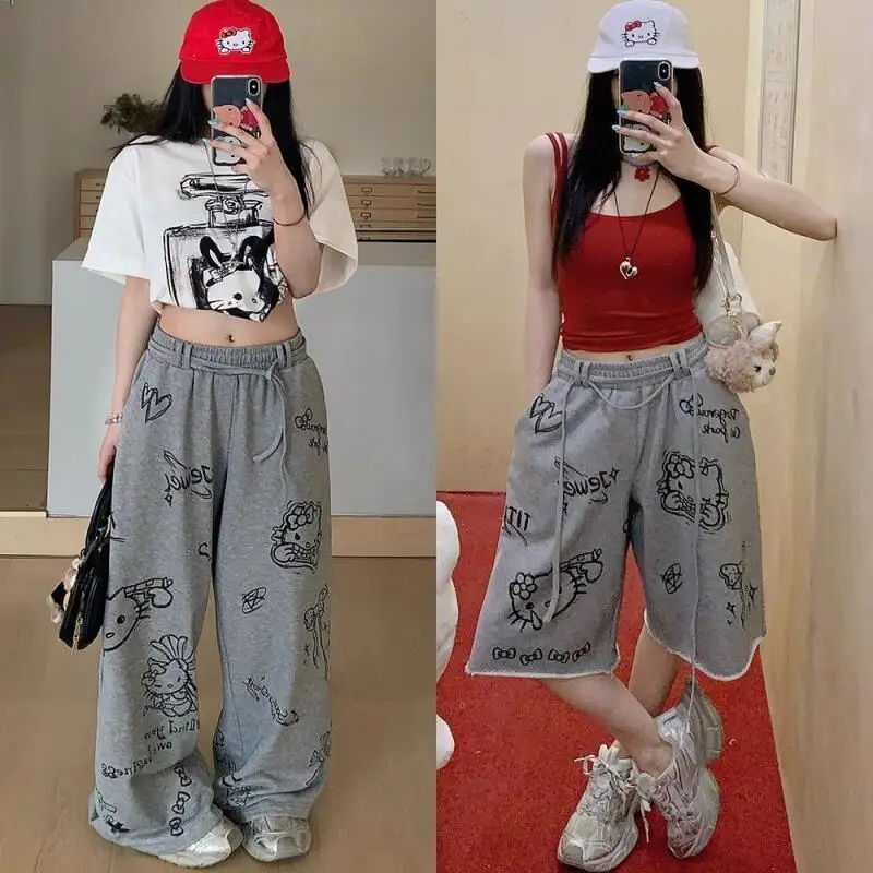 Sanrio Korean Casual Pants Hello Kitty Loose Wide-Leg Pants Retro Casual Cartoon Versatile Print High Street Sports Pants Trendy
Sanrio Korean Casual Pants Hello Kitty Loose Wide-Leg Pants Retro Casual Cartoon Versatile Print High Street Sports Pants Trendy