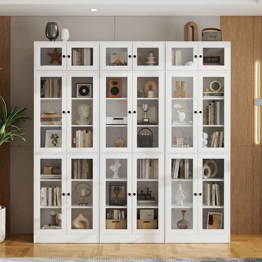 White Wooden 7-Tier Bookcase for Home Office and Dining Room Storage
White Wooden 7-Tier Bookcase for Home Office and Dining Room Storage