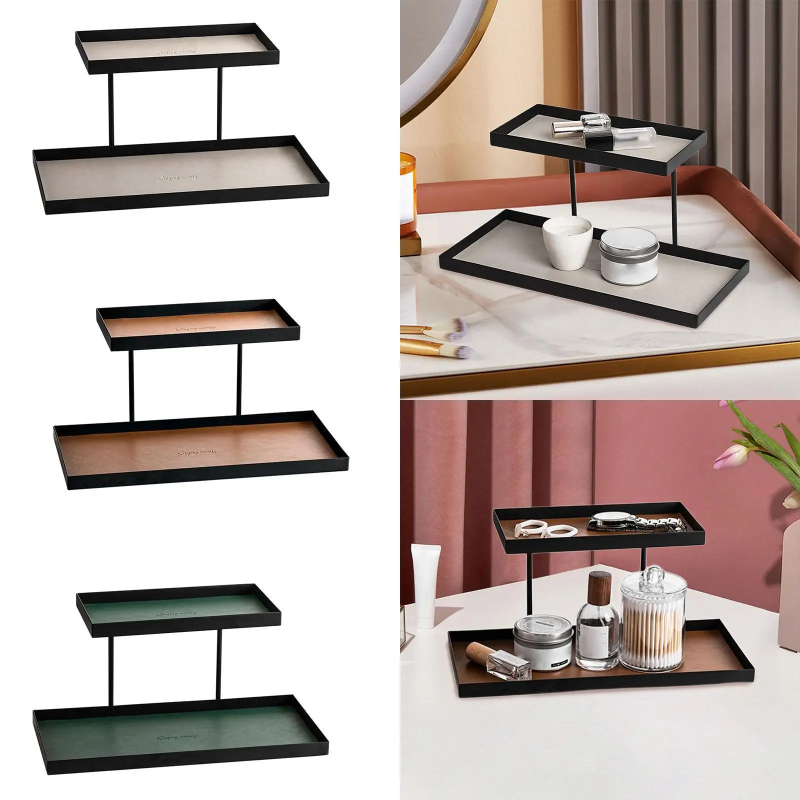 Double Layer Vanity Organizer Tray Compact Iron Frame Decorative Dresser Tray for Bedroom Entryway Countertop Tabletop Decor
Double Layer Vanity Organizer Tray Compact Iron Frame Decorative Dresser Tray for Bedroom Entryway Countertop Tabletop Decor