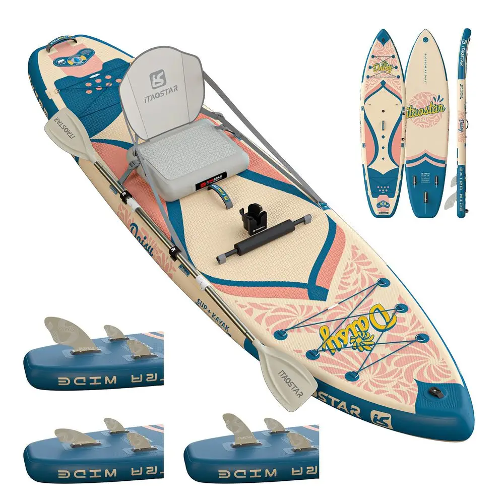 Daisy 116 35 Extra Wide Paddle Board with Seat, OneStop Premium SUP Board Accessories, Tailored 5 Fins, Stable Stand Paddle
Daisy 116 35 Extra Wide Paddle Board with Seat, OneStop Premium SUP Board Accessories, Tailored 5 Fins, Stable Stand Paddle