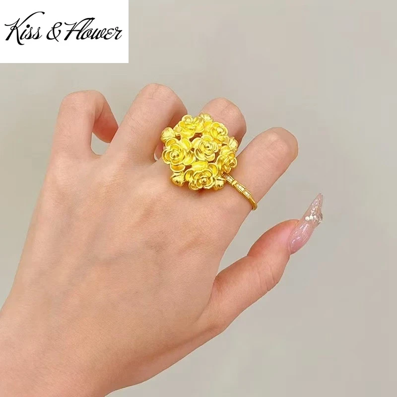 KISS&FLOWER 24KT Gold Flower Rose Open Rings For Women Wedding Party Birthday Christmas Bride Mother Girlfriend Lady Gifts RI260
KISS&FLOWER 24KT Gold Flower Rose Open Rings For Women Wedding Party Birthday Christmas Bride Mother Girlfriend Lady Gifts RI260