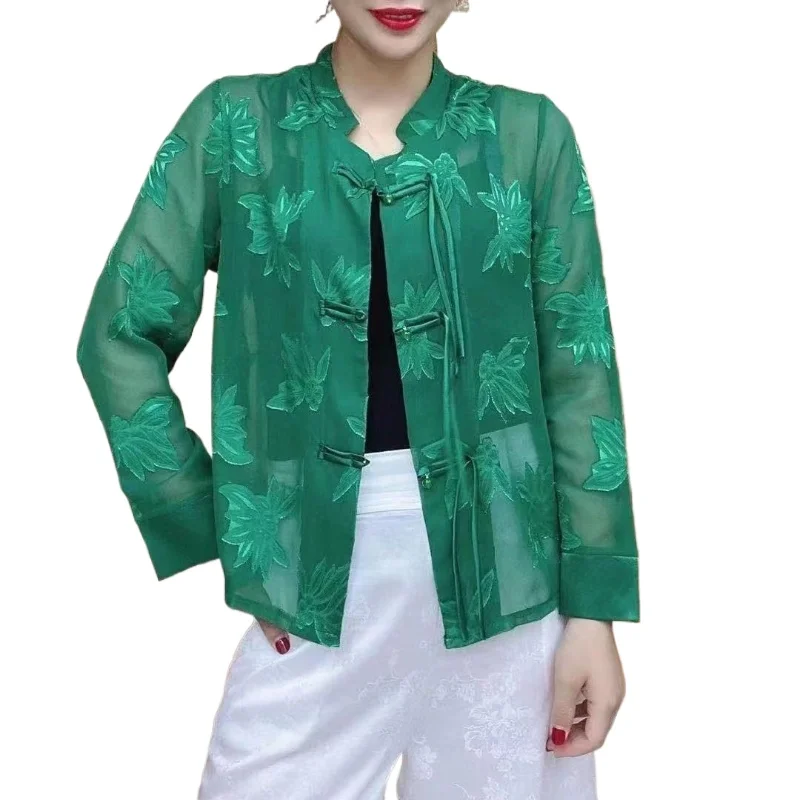 New Summer Chinese Style Buckle Stand Collar Fashion Solid Color Jacquard Versatile Long Sleeved Chinese Style Casual Shirt
New Summer Chinese Style Buckle Stand Collar Fashion Solid Color Jacquard Versatile Long Sleeved Chinese Style Casual Shirt