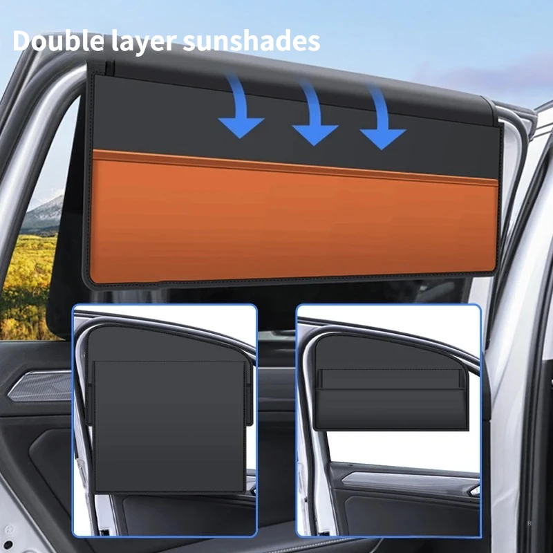 Magnetic Car Window Sunshade Double Layer Sunshade Full/Semi Shading Car Curtain Front Rear Parasol With Storage Pocket
Magnetic Car Window Sunshade Double Layer Sunshade Full/Semi Shading Car Curtain Front Rear Parasol With Storage Pocket