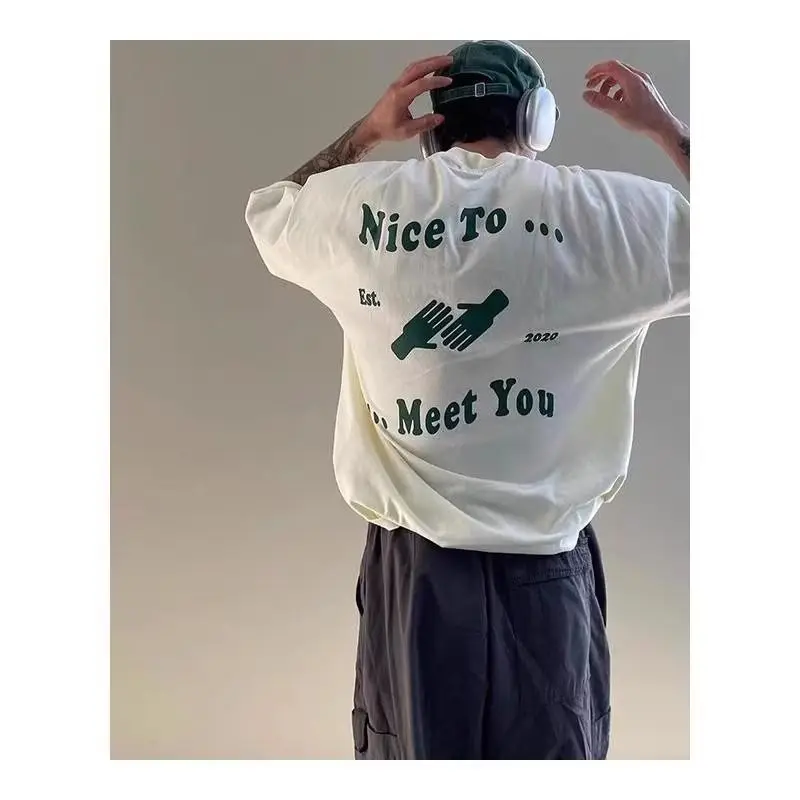 American pure cotton retro street hip-hop loose couple short-sleeved T-shirt men and women same style Korean style casual top
American pure cotton retro street hip-hop loose couple short-sleeved T-shirt men and women same style Korean style casual top