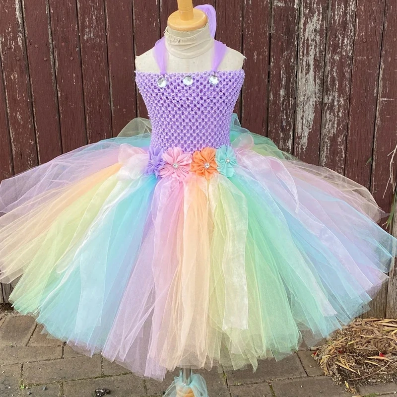 Flower Fairy Girl Ballet Dress Pastel-Lined Double-Layer Tulle Adorable Princess Gown Children's Halloween Birthday Party Dress
Flower Fairy Girl Ballet Dress Pastel-Lined Double-Layer Tulle Adorable Princess Gown Children's Halloween Birthday Party Dress