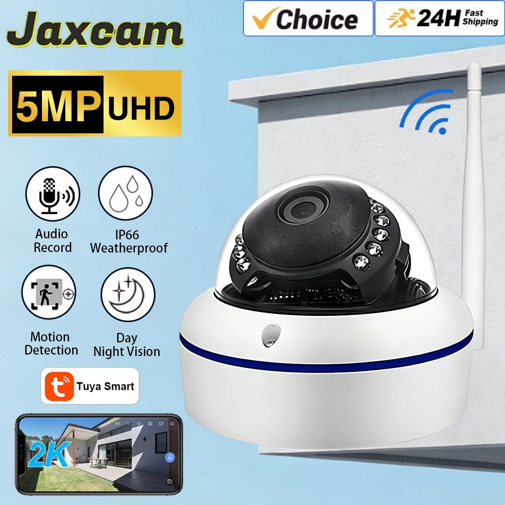 Tuya Smart 5MP 2K Wifi Camera Video Surveillance Audio Record Dome Vandal-proof Waterproof Outdoor IP Camera Email Alert
Tuya Smart 5MP 2K Wifi Camera Video Surveillance Audio Record Dome Vandal-proof Waterproof Outdoor IP Camera Email Alert