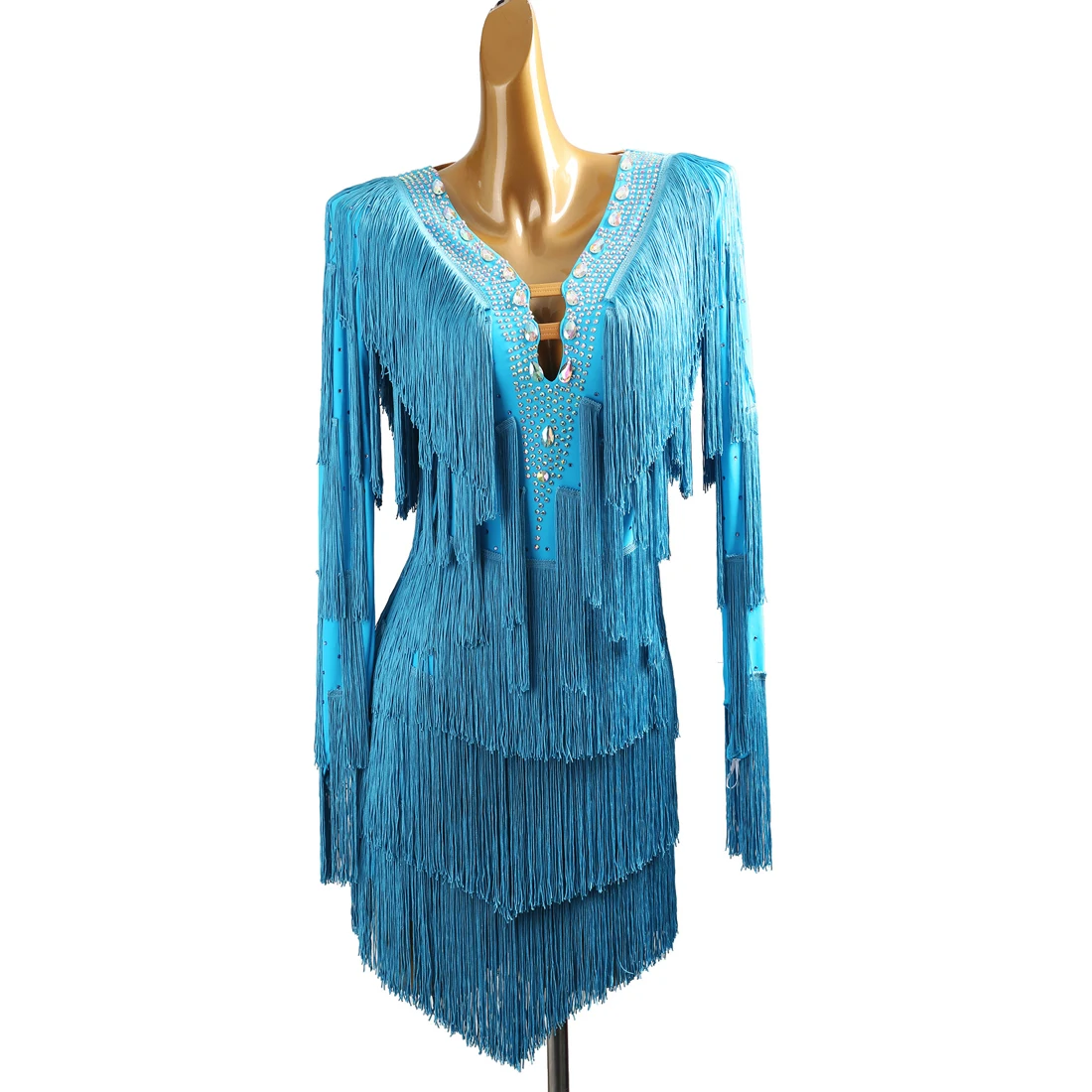 Customized Lake Blue Latin Dance Competition For Adult Women's With Tassels And Diamonds Professional National Standard Dress
Customized Lake Blue Latin Dance Competition For Adult Women's With Tassels And Diamonds Professional National Standard Dress