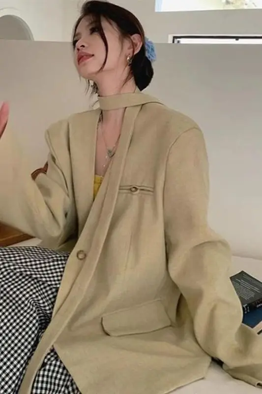 Insozkdg Spring/Autumn New Trendy Casual Suit Lazy Style V-neck Mid Length Oversized Suit Coat for Women Loose Blazer Women Top
Insozkdg Spring/Autumn New Trendy Casual Suit Lazy Style V-neck Mid Length Oversized Suit Coat for Women Loose Blazer Women Top