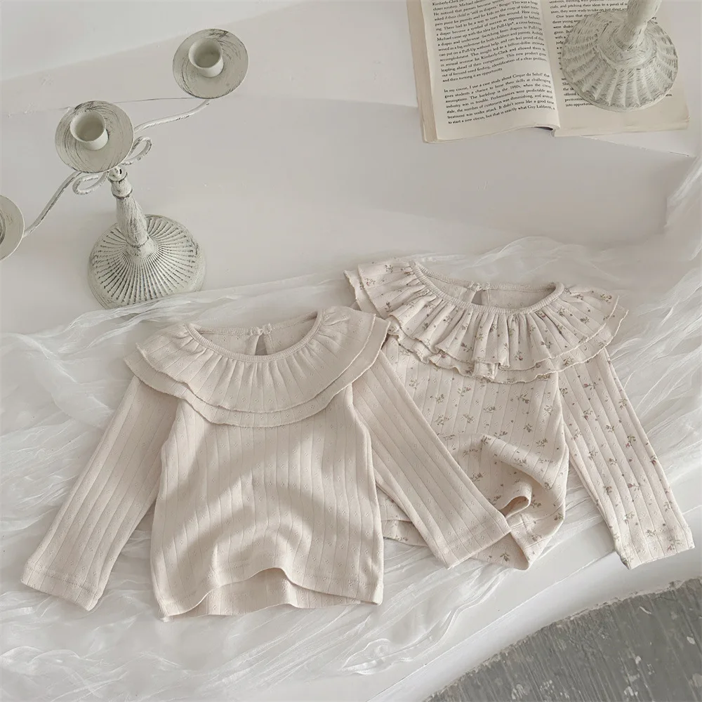 2025 Spring New Baby Girls Ruffle Collar Floral Bottoming Shirt Cotton Infant Toddler Long Sleeve Ribbed Tops Children Clothes
2025 Spring New Baby Girls Ruffle Collar Floral Bottoming Shirt Cotton Infant Toddler Long Sleeve Ribbed Tops Children Clothes