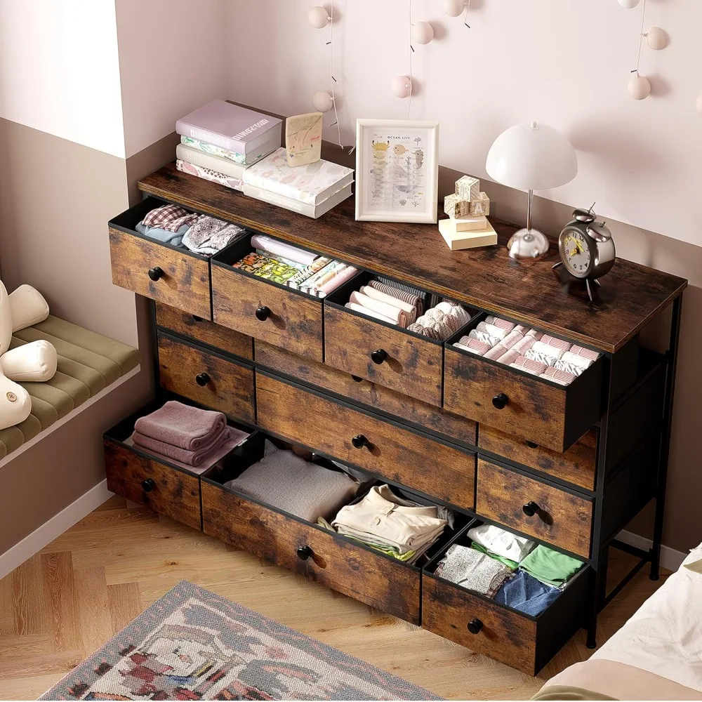 Dresser for Bedroom with 13 Drawers – 55" TV-Compatible Long Storage Chest, Closet & Dresser Unit
Dresser for Bedroom with 13 Drawers – 55" TV-Compatible Long Storage Chest, Closet & Dresser Unit