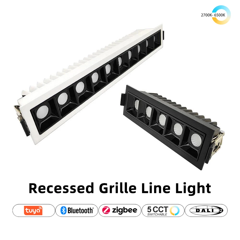 Anti-Glare Creative Linear Recessed Grille Line Lights 10W 20W 30W Living Room Corridor Strip COB LED Ceiling Downlight
Anti-Glare Creative Linear Recessed Grille Line Lights 10W 20W 30W Living Room Corridor Strip COB LED Ceiling Downlight