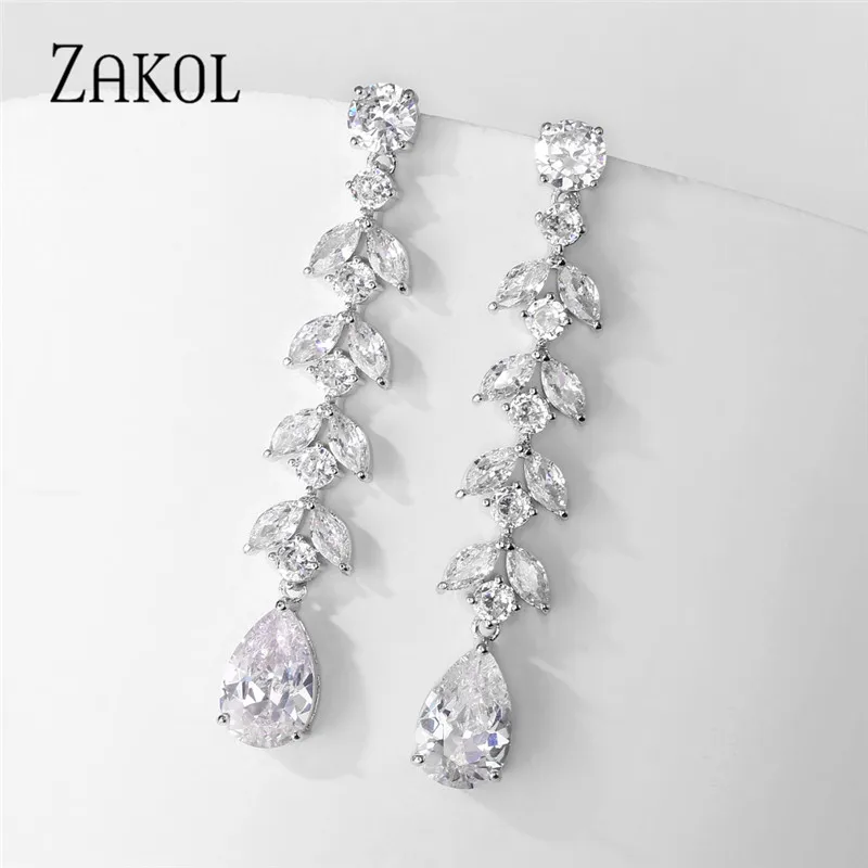 ZAKOL Высокое качество классические AAA фианиты длинный лист кулон Висячие серьги Свадебные аксессуары для женщин FSEP2434
ZAKOL Высокое качество классические AAA фианиты длинный лист кулон Висячие серьги Свадебные аксессуары для женщин FSEP2434