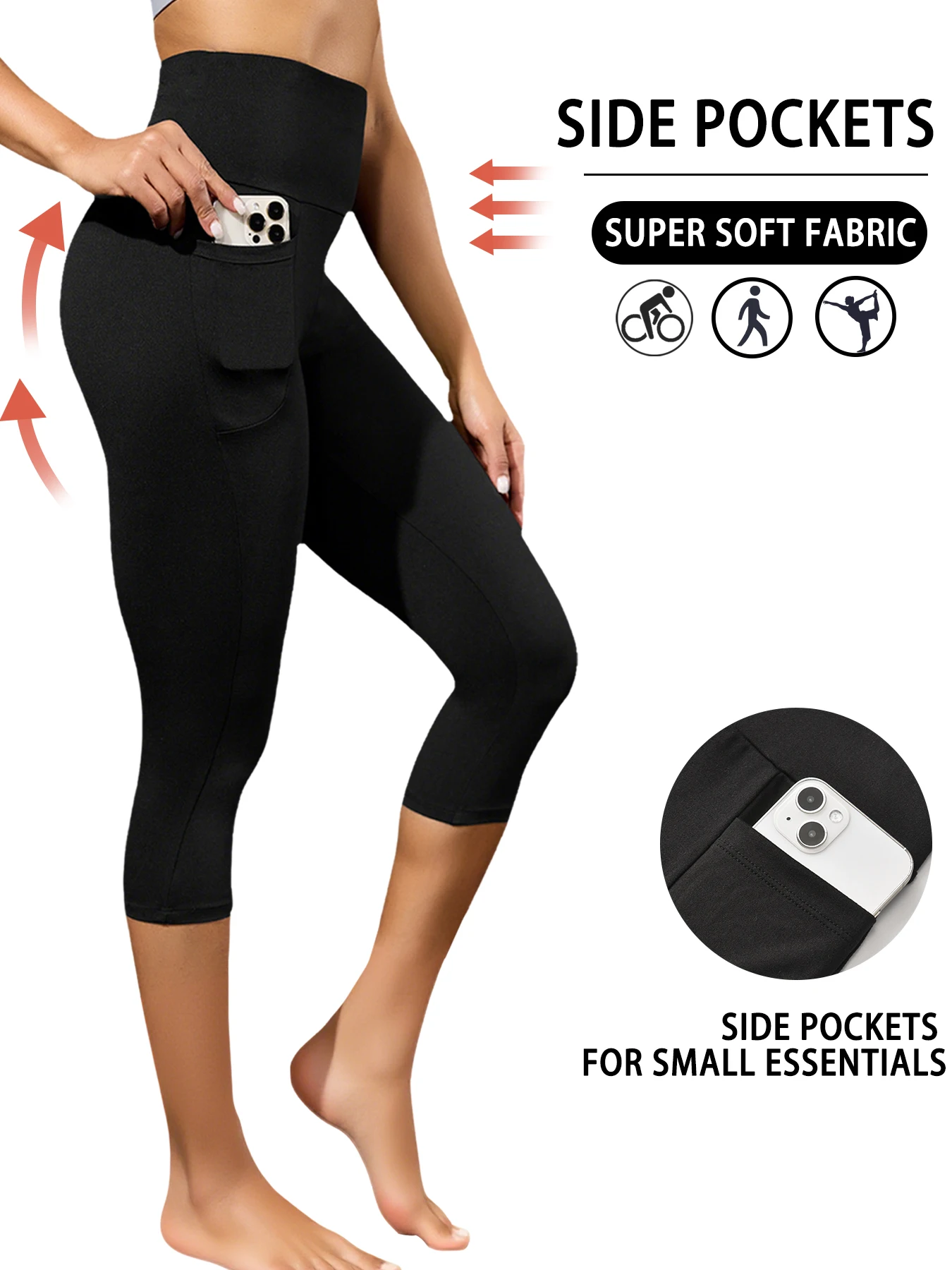 Women Athletic Leggings with Pockets 5 Inch High Waisted Capri Super Soft Tummy Control No See Through
Women Athletic Leggings with Pockets 5 Inch High Waisted Capri Super Soft Tummy Control No See Through