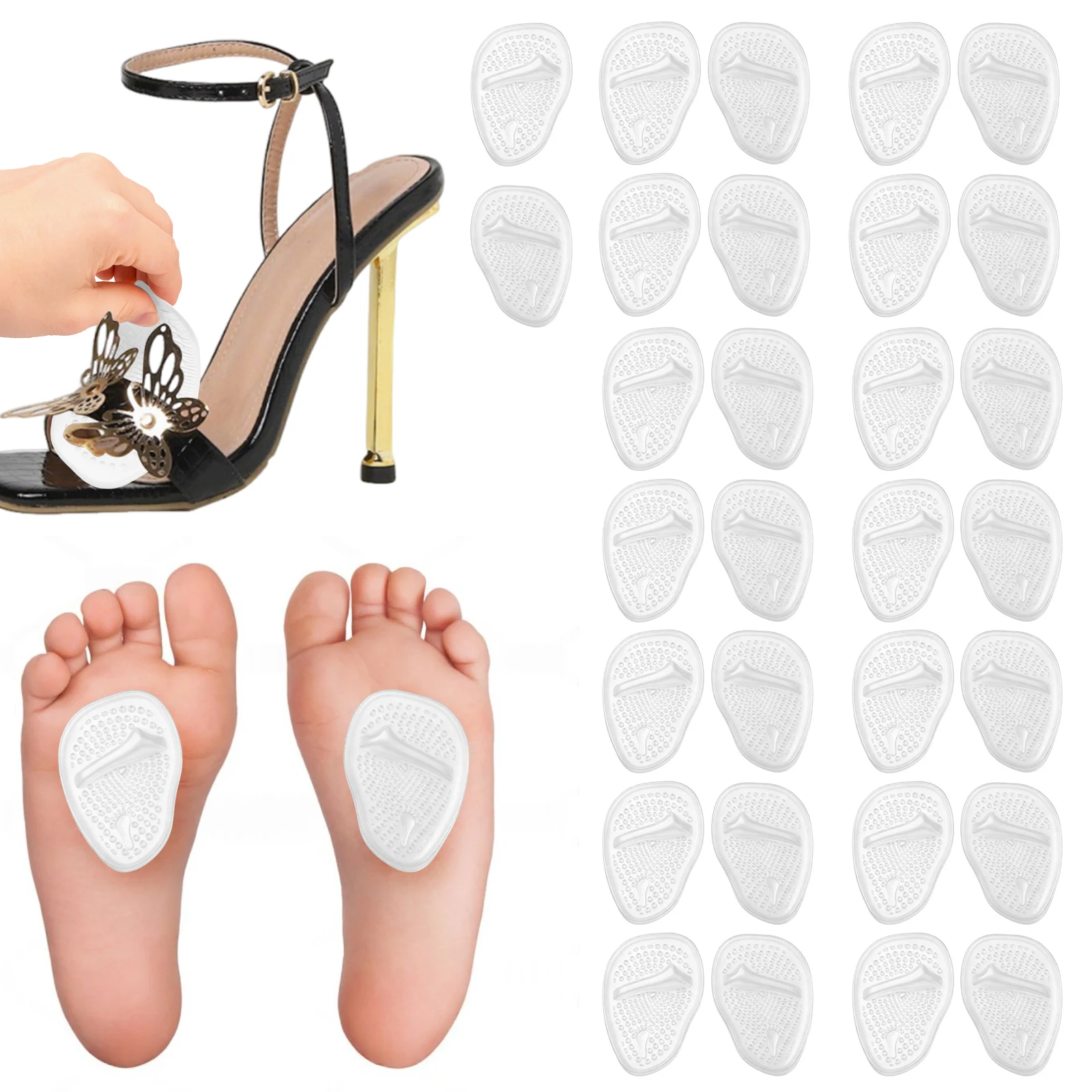 30Pcs Metatarsal Pad Silicone Forefoot Insert Anti Slip Cushion Relieve Foot Pain Orthopedic Insoles for Women High Heel Sandals
30Pcs Metatarsal Pad Silicone Forefoot Insert Anti Slip Cushion Relieve Foot Pain Orthopedic Insoles for Women High Heel Sandals