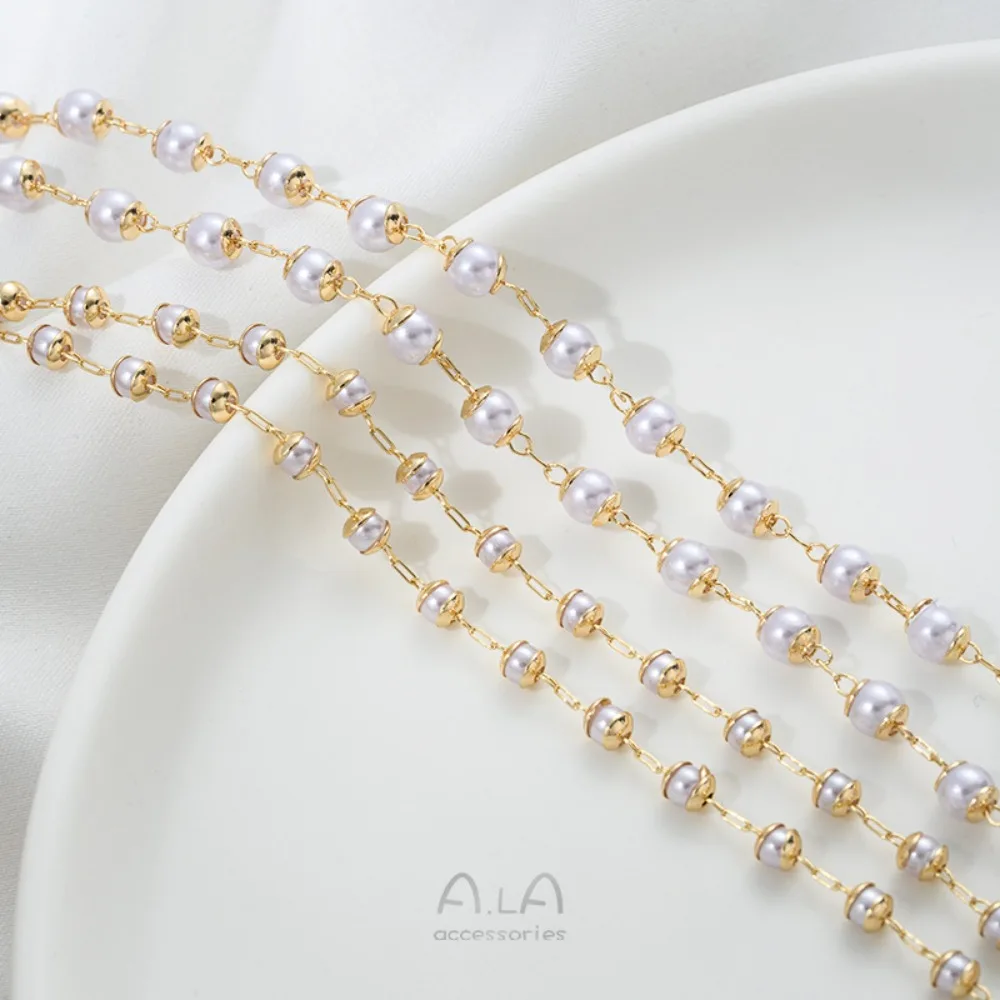 14K Gold Color Bead Hat Flower Holder Bag Imitation Pearl Handmade Chain DIY Handmade Bracelet Necklace Jewelry Loose Chain
14K Gold Color Bead Hat Flower Holder Bag Imitation Pearl Handmade Chain DIY Handmade Bracelet Necklace Jewelry Loose Chain