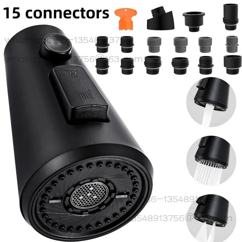 3-Function Kitchen Sink Spray Nozzle Pull Down Faucet Head Replacement with 15 Adapters ABS Durable Water Saving
3-Function Kitchen Sink Spray Nozzle Pull Down Faucet Head Replacement with 15 Adapters ABS Durable Water Saving
