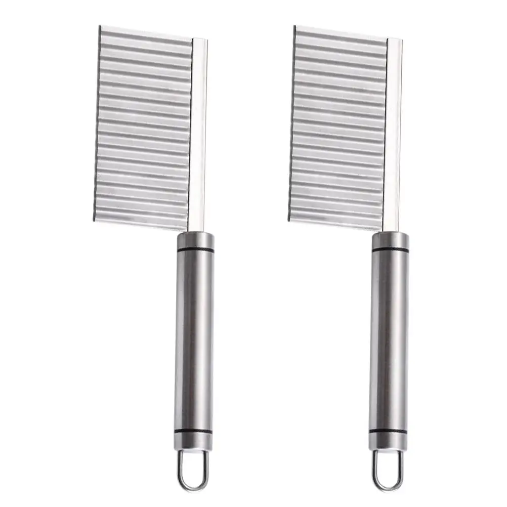 2Pcs Crinkle Potato Wavy Vegetable Slicer Stainless Steel Kitchen Tool for Cutting Potatoes Veggie Mashers
2Pcs Crinkle Potato Wavy Vegetable Slicer Stainless Steel Kitchen Tool for Cutting Potatoes Veggie Mashers