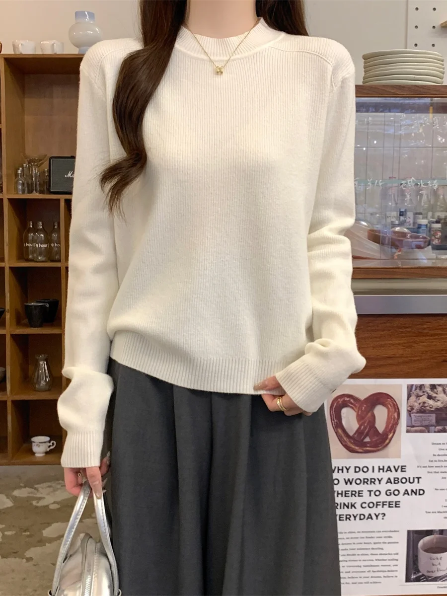 Модный круглый свитер-базовый слой для женщин, облегающий, трикотажный, с дизайном для ношения под одеждой, трендовый, во французском стиле, с длинными рукавами...
Модный круглый свитер-базовый слой для женщин, облегающий, трикотажный, с дизайном для ношения под одеждой, трендовый, во французском стиле, с длинными рукавами...