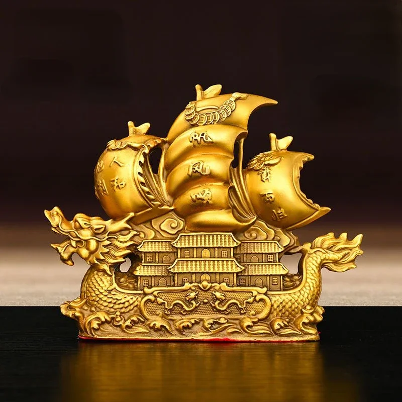 Feng Shui Copper Lucky Dragon Boat Ornaments Smooth Sailing Living Room Office Desktop Decoration
Feng Shui Copper Lucky Dragon Boat Ornaments Smooth Sailing Living Room Office Desktop Decoration