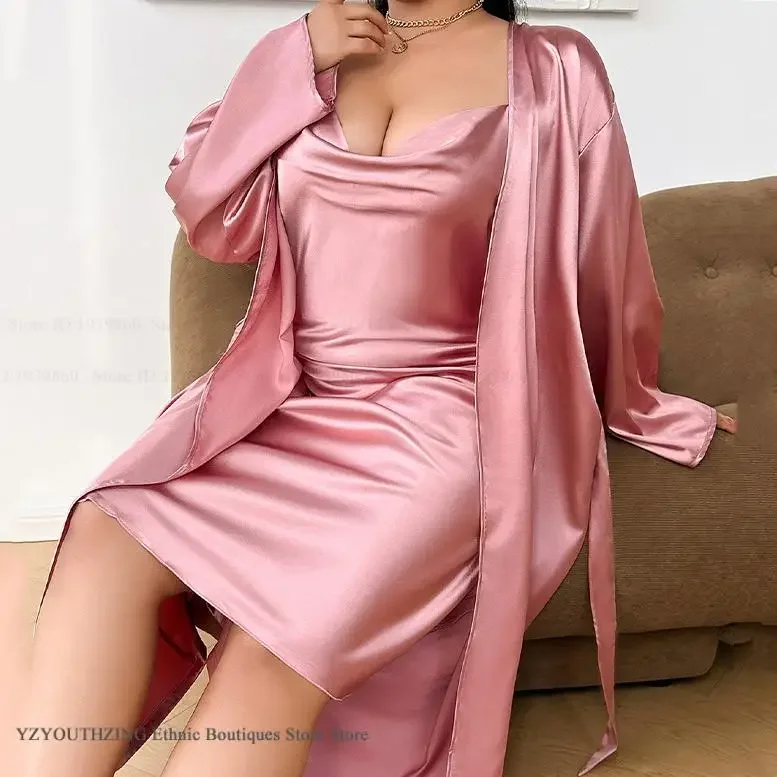 Large Size Female Twinset Robe Set Nightgown Pajama Elegant Long Bathrobe Gown Home Dress Sexy Loose Casual Sleepwear Loungewear
Large Size Female Twinset Robe Set Nightgown Pajama Elegant Long Bathrobe Gown Home Dress Sexy Loose Casual Sleepwear Loungewear