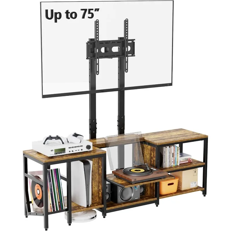 TV Stand with Mount for 32-75 inch TV, Entertainment Center with Record Player Storage, 59 in Wide Wooden Television Table with
TV Stand with Mount for 32-75 inch TV, Entertainment Center with Record Player Storage, 59 in Wide Wooden Television Table with