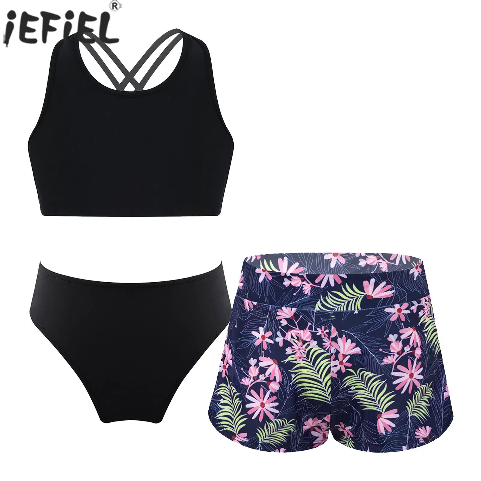Children Girl Cross Straps Crop Top with Shorts Briefs Swimwear 3pcs Set Print Swimsuit Pool Party Beach Bathing Suit Rash Guard
Children Girl Cross Straps Crop Top with Shorts Briefs Swimwear 3pcs Set Print Swimsuit Pool Party Beach Bathing Suit Rash Guard