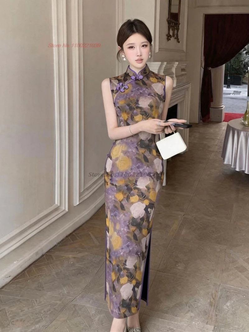 2026 chinese vintage dress sexy sleeveless cheongsam traditional flower print mesh qipao evening dress nightclub qipao dress
2026 chinese vintage dress sexy sleeveless cheongsam traditional flower print mesh qipao evening dress nightclub qipao dress
