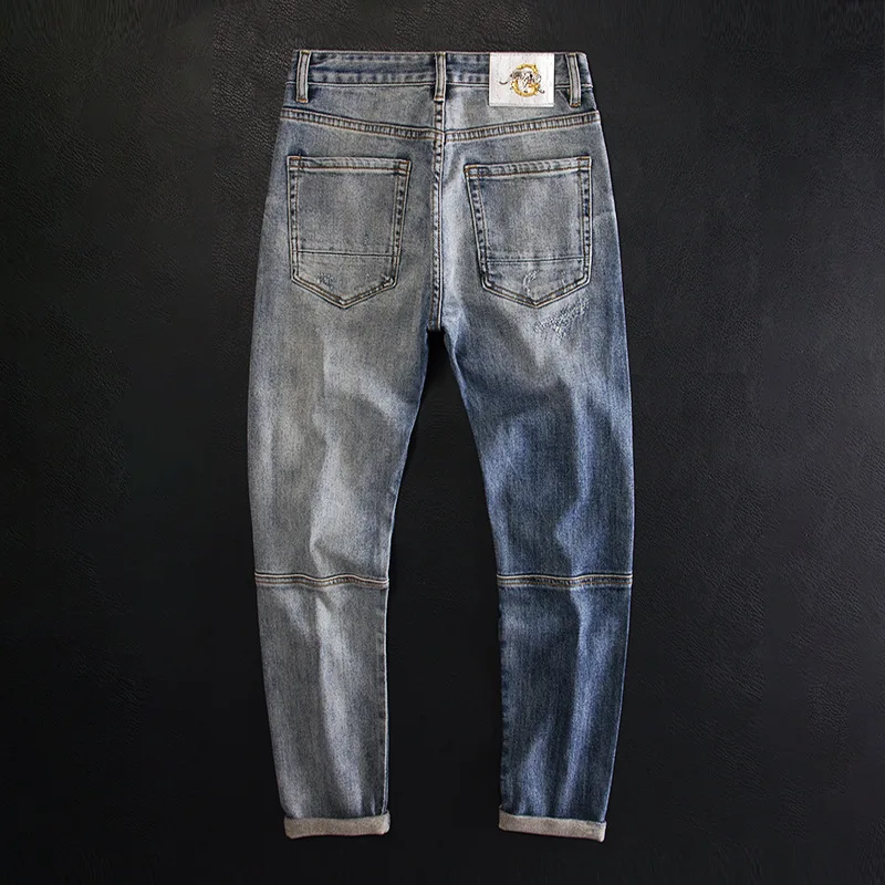 Ripped Patchwork Color Block Trendy Jeans for Men Slim Fit Stretch High-end Motorcycle Versatile Fashion Pants
Ripped Patchwork Color Block Trendy Jeans for Men Slim Fit Stretch High-end Motorcycle Versatile Fashion Pants