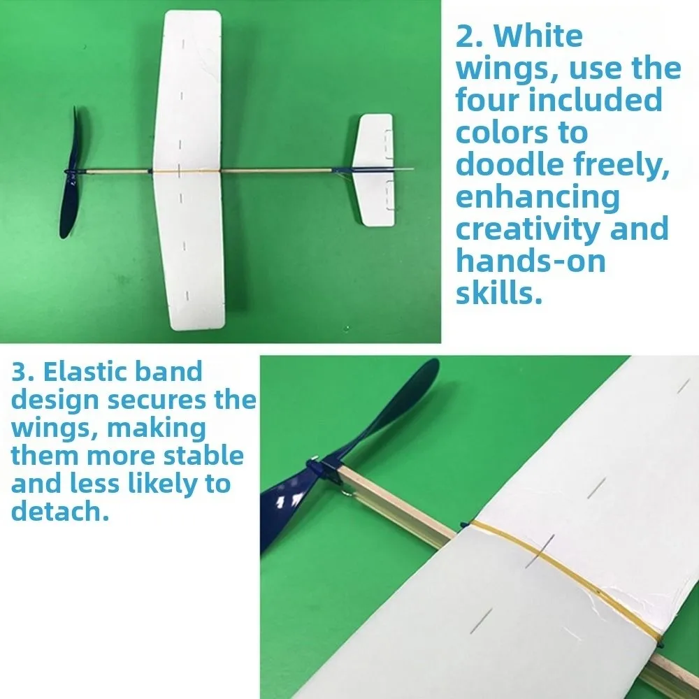 Ligthweight DIY Airplane Model Multicolors Children Gift Hand Throw Aircraft Rubber Bands Power Foam Glider Assembly Model
Ligthweight DIY Airplane Model Multicolors Children Gift Hand Throw Aircraft Rubber Bands Power Foam Glider Assembly Model