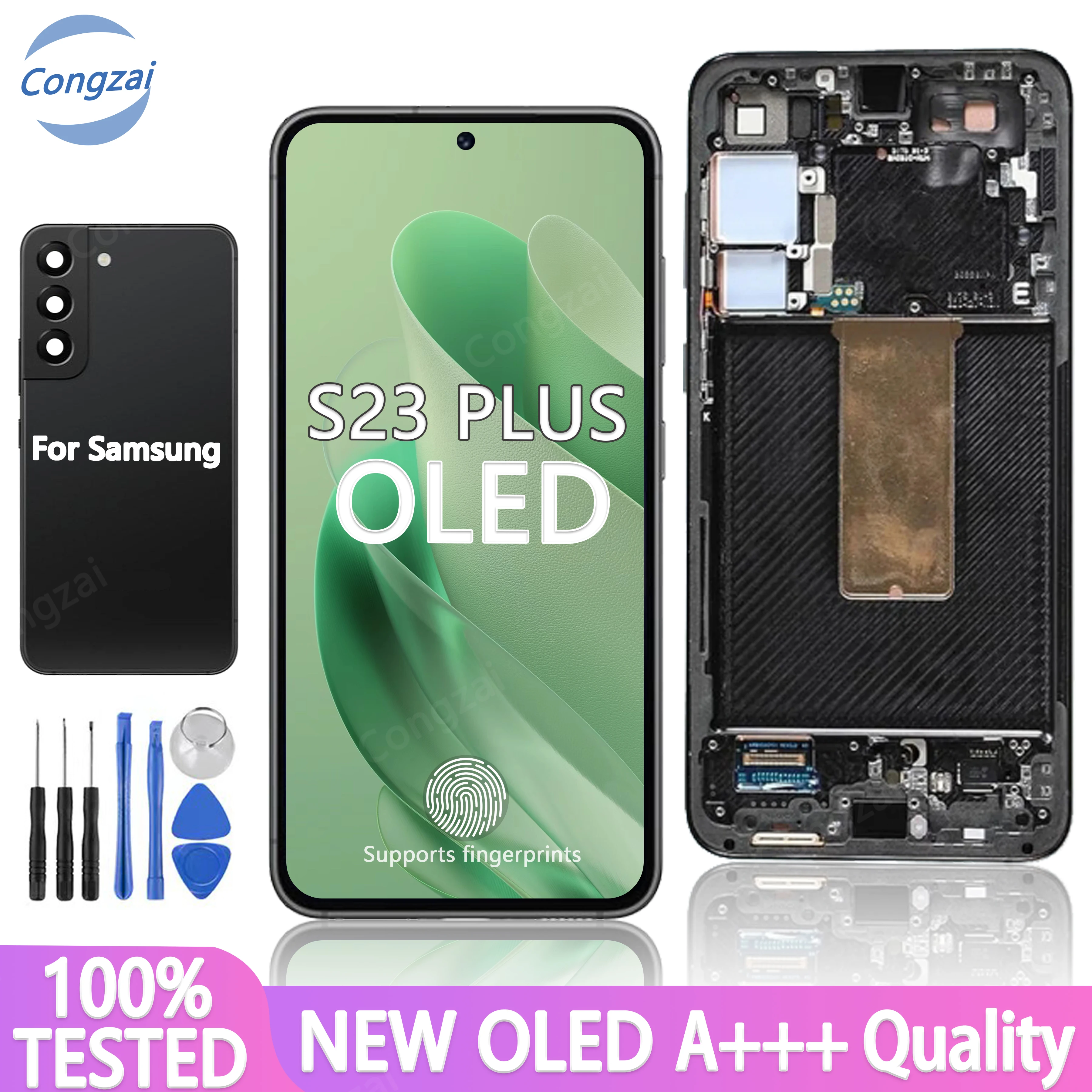 Super New OLED For Samsung Galaxy S23+ Display For S23 Plus 5G S916 S916B S916u Touch Screen Digitizer With Frame No Defect
Super New OLED For Samsung Galaxy S23+ Display For S23 Plus 5G S916 S916B S916u Touch Screen Digitizer With Frame No Defect