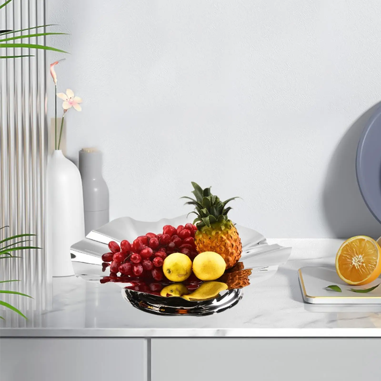 Stainless Steel Fruit Bowl Lotus Design Decorative Versatile Snack Plate for Kitchen Living Room Home Table Countertop Decor
Stainless Steel Fruit Bowl Lotus Design Decorative Versatile Snack Plate for Kitchen Living Room Home Table Countertop Decor