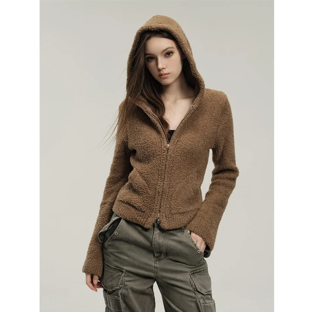 Women's Zipper Hooded Knitted Cardigan Loose Fit Casual Style Long Sleeve Basic Color Front Buttoning Fashion Autumn New Arrival
Women's Zipper Hooded Knitted Cardigan Loose Fit Casual Style Long Sleeve Basic Color Front Buttoning Fashion Autumn New Arrival