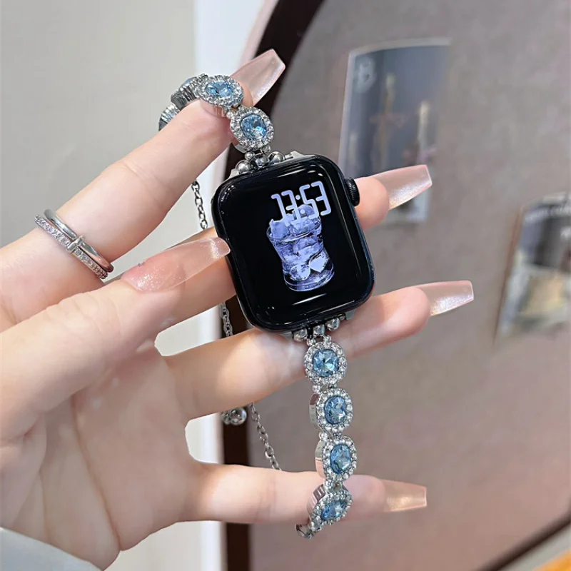 Blue gemstone star compatible iWatch strap 38mm 40mm 41mm 42mm 44mm 45mm 49mm fashionable strap
Blue gemstone star compatible iWatch strap 38mm 40mm 41mm 42mm 44mm 45mm 49mm fashionable strap