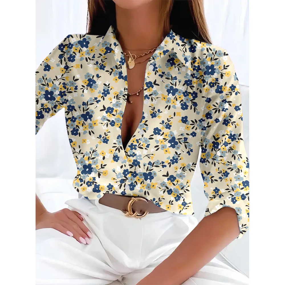 Floral 3d Print Women's Long Sleeve Basic Tops Plus Size Elegant Women's Single-breasted Shirts & Blouse Lapel For Office Spring
Floral 3d Print Women's Long Sleeve Basic Tops Plus Size Elegant Women's Single-breasted Shirts & Blouse Lapel For Office Spring