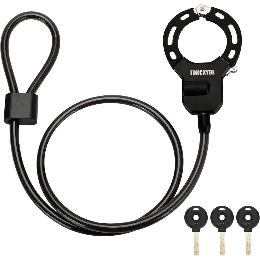 Heavy Duty Scooter Lock with 140cm x 13.5mm AntiTheft Cable Design 3 Keys Included Weatherproof AntiShear and AntiRust Protecti
Heavy Duty Scooter Lock with 140cm x 13.5mm AntiTheft Cable Design 3 Keys Included Weatherproof AntiShear and AntiRust Protecti