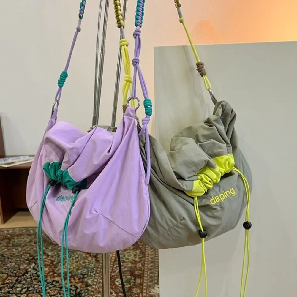 Легкая сумка через плечо для отдыха, контрастная цветная сумка через плечо, большая вместительная нейлоновая сумка на шнурке, унисекс
Легкая сумка через плечо для отдыха, контрастная цветная сумка через плечо, большая вместительная нейлоновая сумка на шнурке, унисекс