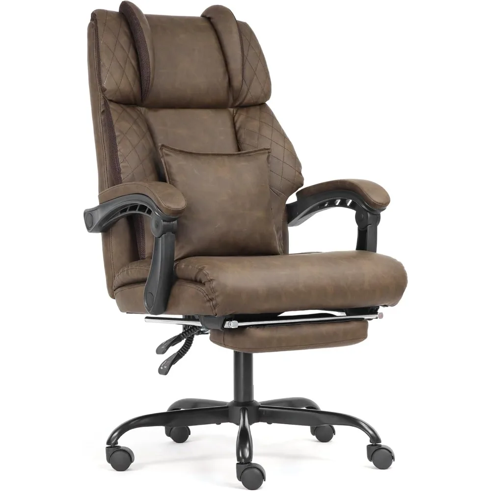 Big and Tall Office Chair with Footrest, Ergonomic Desk Office Chair, Leather Executive Computer Chair with 90-150° Tilt Lock, R
Big and Tall Office Chair with Footrest, Ergonomic Desk Office Chair, Leather Executive Computer Chair with 90-150° Tilt Lock, R