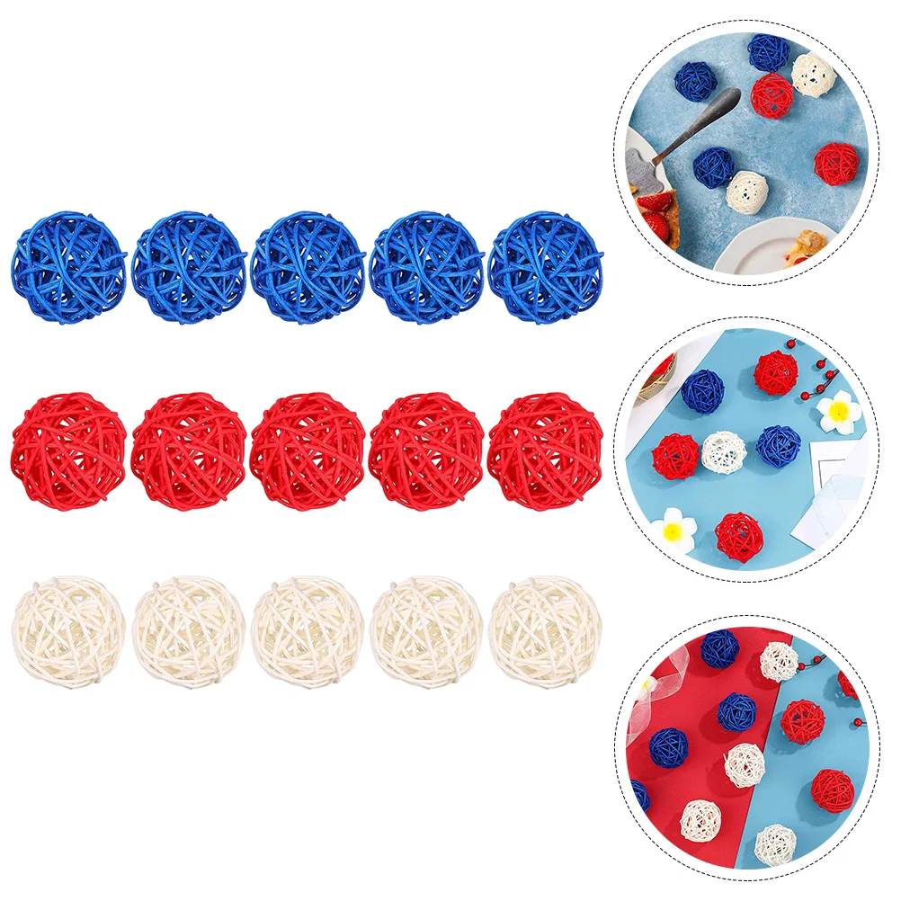 15Pcs Rattan Woven Ball Decor Bright Classic Color Design Independence Day Layout Props Party Decoration
15Pcs Rattan Woven Ball Decor Bright Classic Color Design Independence Day Layout Props Party Decoration