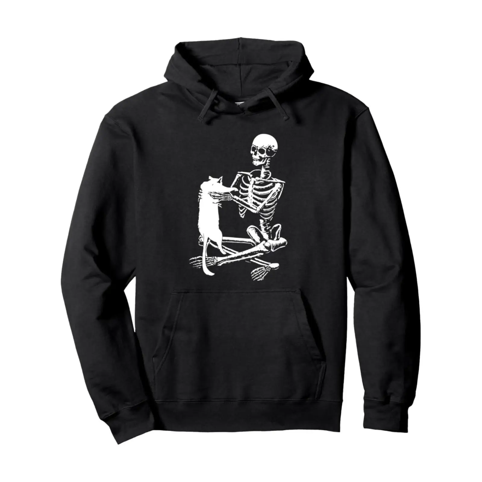 Gothic Hoodie Skeleton Meditating with Cat Print, Dark Art Graphic Pullover, Alt Clothing for Men Women
Gothic Hoodie Skeleton Meditating with Cat Print, Dark Art Graphic Pullover, Alt Clothing for Men Women