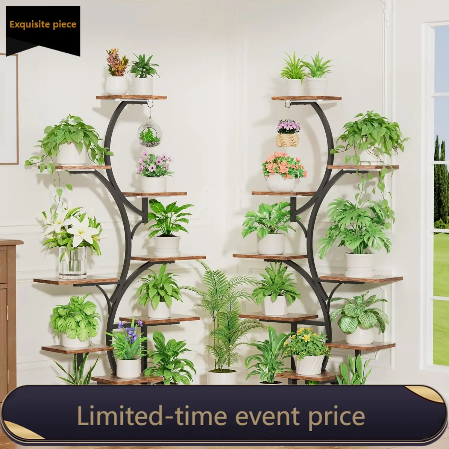 Plant Stand Indoor with Grow Light: Lighted Plant Stands 54.6" Tall, 9 Tiered Large Plant Shelf for Indoor Growing, S-Shaped Flo
Plant Stand Indoor with Grow Light: Lighted Plant Stands 54.6" Tall, 9 Tiered Large Plant Shelf for Indoor Growing, S-Shaped Flo