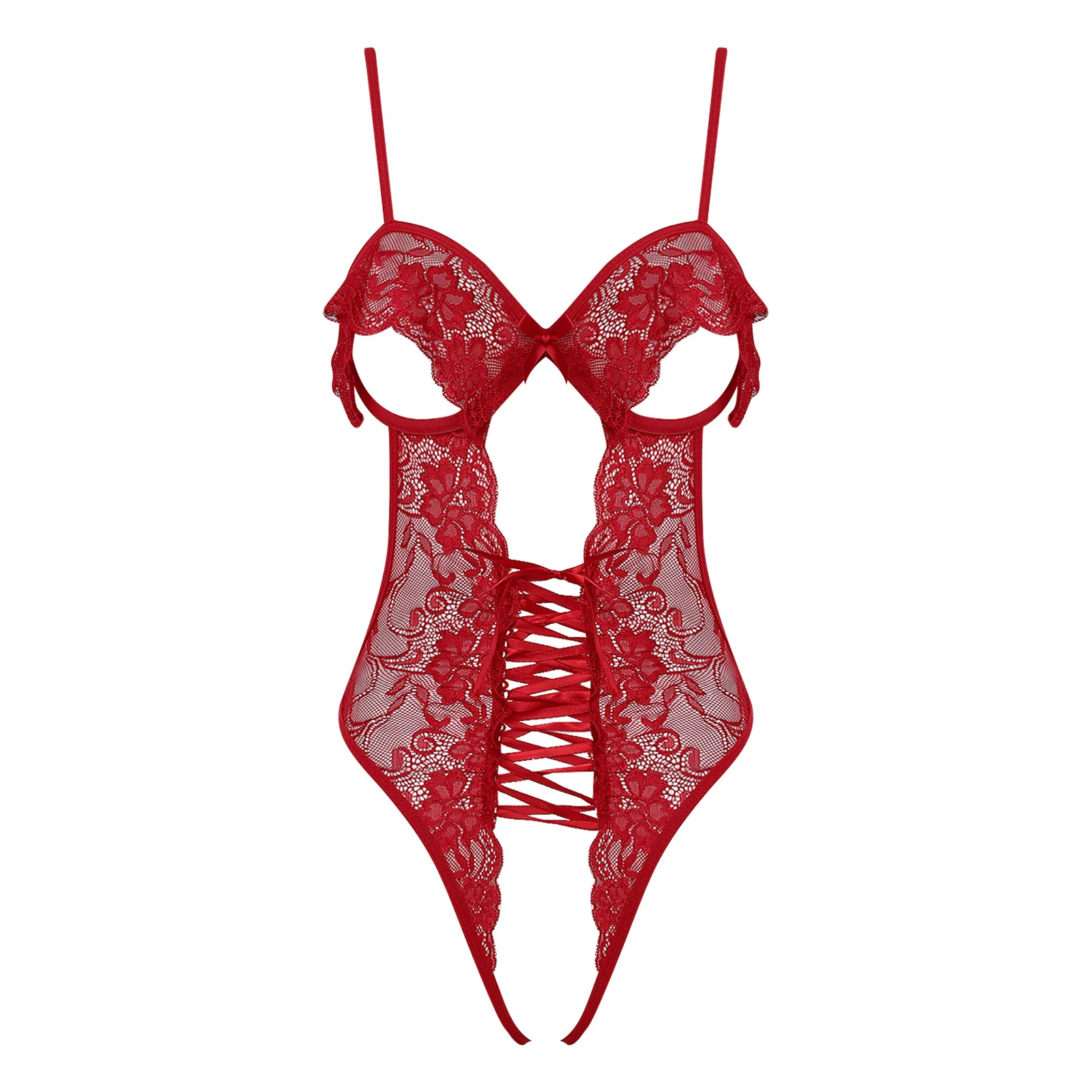 Women Sheer Floral Lace Bodysuit Nightgown Open Cup with Push-up Underwire Open Crotch Lacing Ruffled Leotard Lingerie Nightwear
Women Sheer Floral Lace Bodysuit Nightgown Open Cup with Push-up Underwire Open Crotch Lacing Ruffled Leotard Lingerie Nightwear