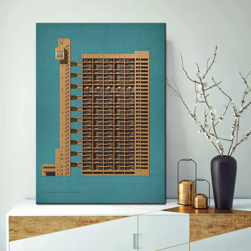 Ernő Goldfinger, Trellick Tower Poster Canvas Art Room Wall Painting Home Decor
Ernő Goldfinger, Trellick Tower Poster Canvas Art Room Wall Painting Home Decor 