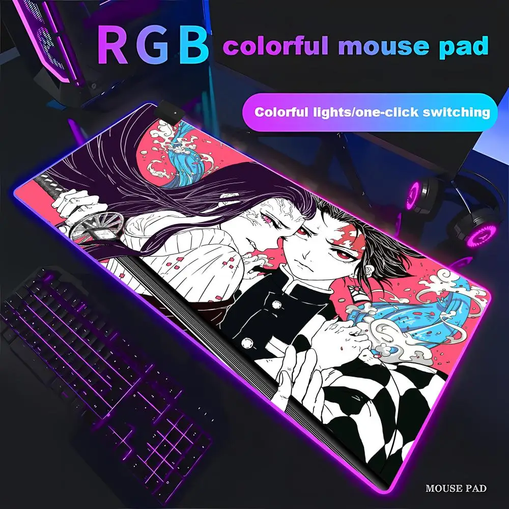 Demon Slayer Animation Beautiful RGB Gaming Mouse Pad HD Gamer Large LED Light XXL MousePads PC Computer pad Nonslip Decor
Demon Slayer Animation Beautiful RGB Gaming Mouse Pad HD Gamer Large LED Light XXL MousePads PC Computer pad Nonslip Decor