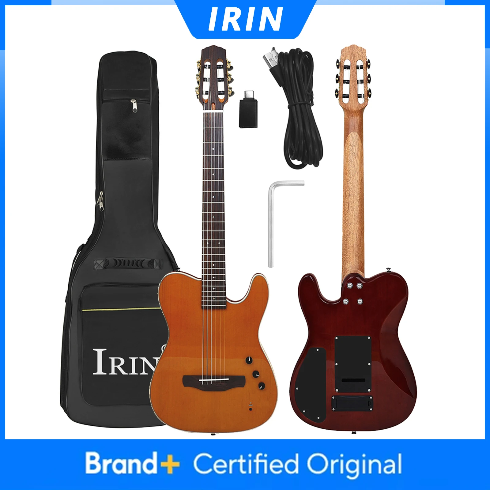 IRIN R4 39 Inch Electric Classical Guitar 6 String 22 Frets Spruce Panel Silent Classic Guitarra with Bag Connection Cable
IRIN R4 39 Inch Electric Classical Guitar 6 String 22 Frets Spruce Panel Silent Classic Guitarra with Bag Connection Cable