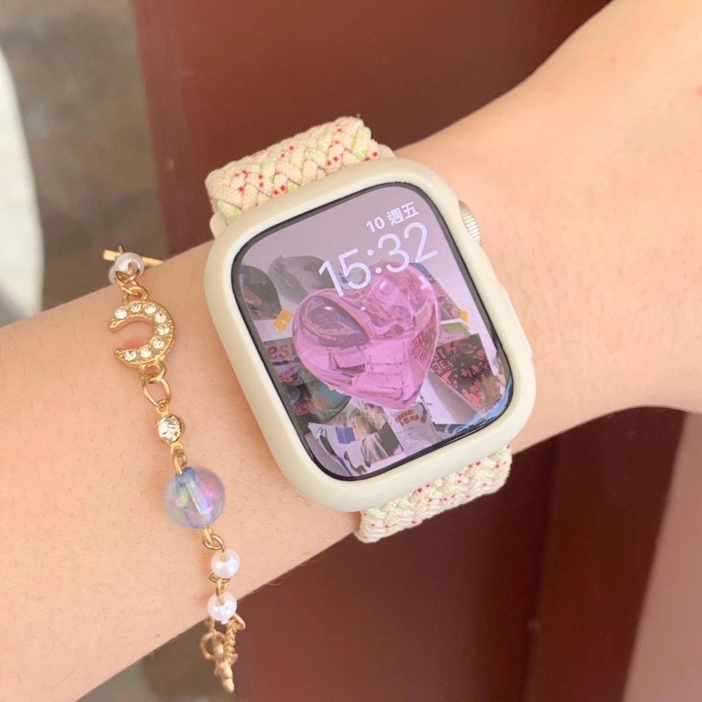 Korean Cute Braied Strap + Case For Apple Watch Band 49mm 41mm 45 44 38 42 Nylon Bracelet For iWatch Series 9 8 7 6 5 4 3 SE 40
Korean Cute Braied Strap + Case For Apple Watch Band 49mm 41mm 45 44 38 42 Nylon Bracelet For iWatch Series 9 8 7 6 5 4 3 SE 40