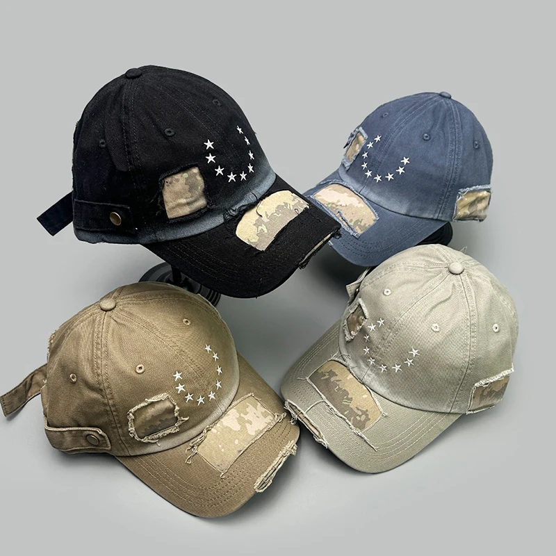 Trendy American Pure Cotton Old Hole Gradual Change Color Baseball Hat Men and Women Four Seasons Personality Tide Sunshade Caps
Trendy American Pure Cotton Old Hole Gradual Change Color Baseball Hat Men and Women Four Seasons Personality Tide Sunshade Caps